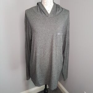 Vineyard Vines Edgartown Performance Long Sleeve Hooded T-shirt Charcoal Gray L